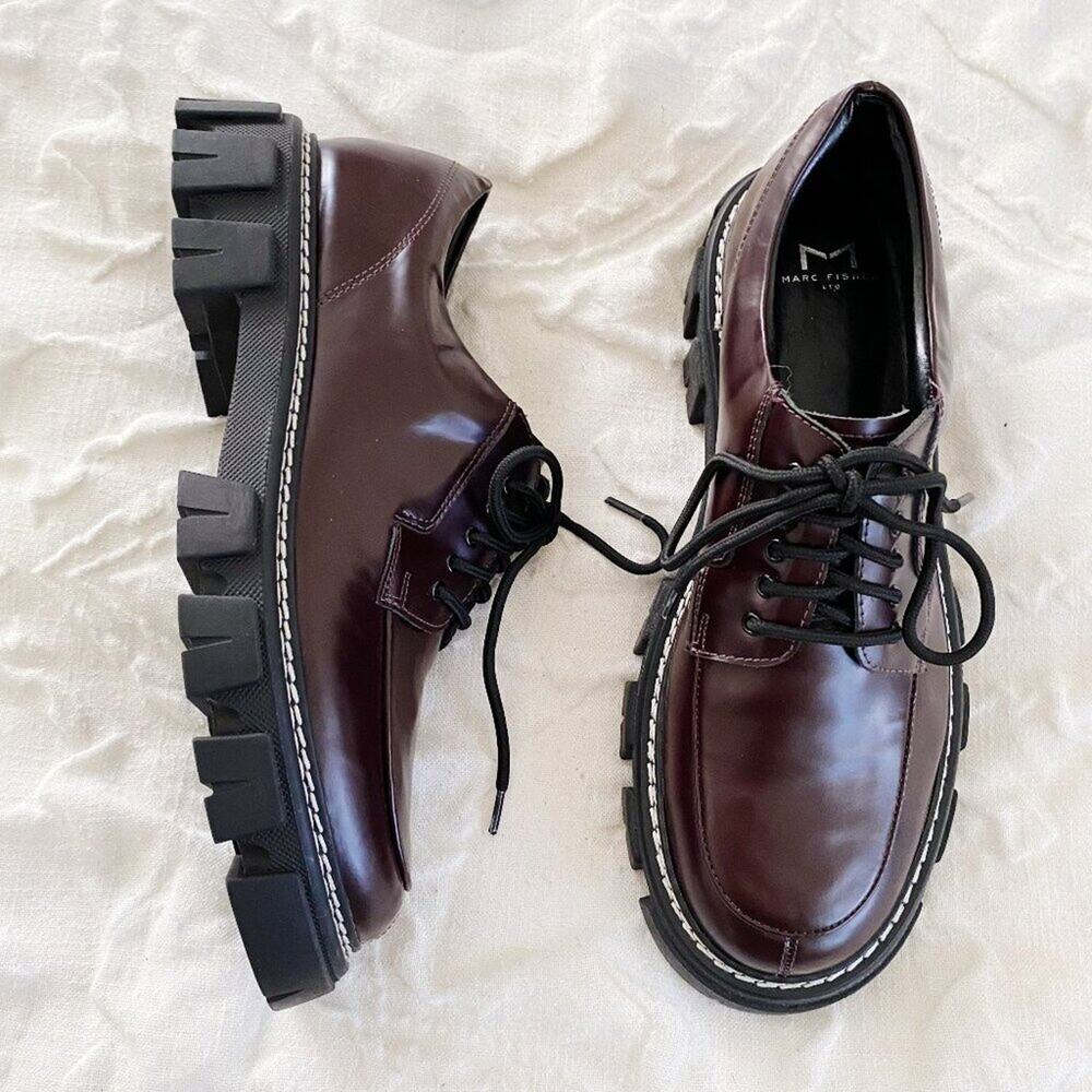 Marc Fisher LTD. Women's Dorin Lace Up Platform Flats Size 9.5 New